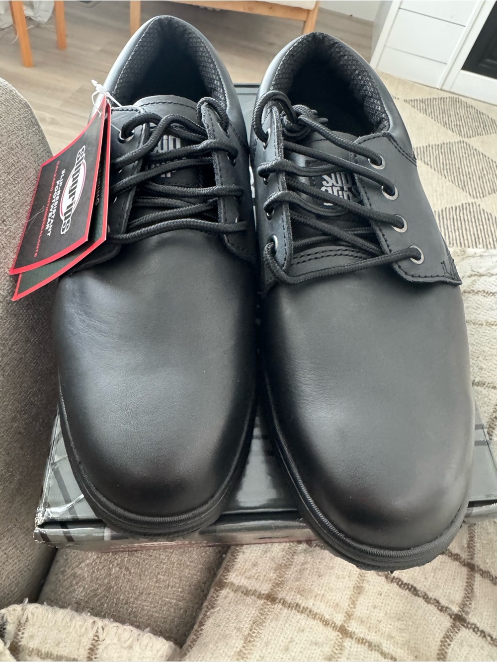 SLIPGRIPS STEEL TOE SLIP-RESISTANT OXFORD 9.5 Wide New In Box